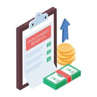 Modern isometric icon of money vector