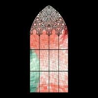 Church glass mosaic. Color abstract picture on black background. vector