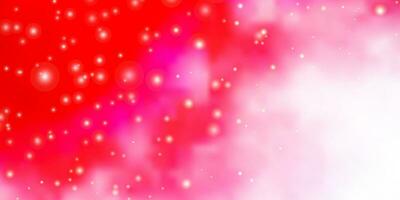 Light Red vector pattern with abstract stars.