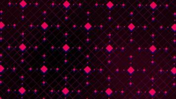 Magenta red color flickering square shape digital abstract background video