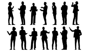 set of people silhouette illustration for business people for finance good perfprmance include clipping path png