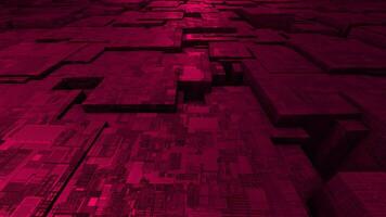 Magenta red computer chipset pattern 3d futuristic technology background video