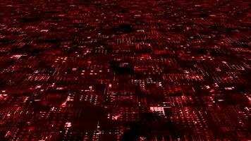 tecnologia futuristico rosso particelle sfondo. tecnologico e movimento particelle sfondo video