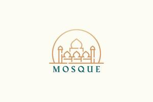 Logo Mosque Holy Prayer Building for Muslim. Abstract Template Design Sign Symbol Brand Identity. vector