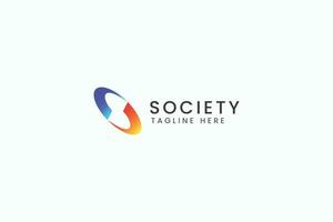 Society Community Logo Abstract Letter S on Ellipse Shape Business Finance vector