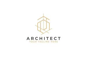 Architecture Logo Brand Abstract Minimalist Sketch Building Property Business Company. Creative Idea Graphic Design Concept. vector