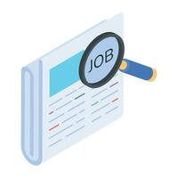 Search job isometric icon design vector