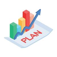 Latest business plan isometric icon vector