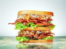 Bacon ham lettuce sandwiches bacon and lettuce sandwich photo