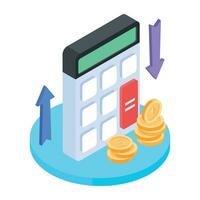 Download isometric icon of money calculations vector