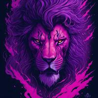colorful horror Lion ai generate image photo