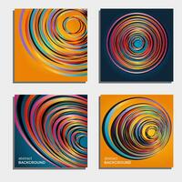 Set of four beautiful abstract backgrounds.Abstract flash light circles. Vector illustration.