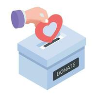 Download isometric icon design of donate vector