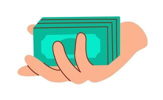 Hand holding money. Business and finance concept. vector