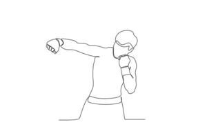 Front view of a man punching an opponent vector