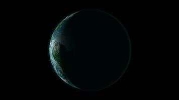 Earth horizon one minute rotate - Loop with Matte video
