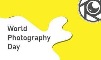 World Photography Day, August 19. Minimalistic Typography Decorated Design.Photography icon style.Vector illustration.Template for background, banner, card, poster. vector