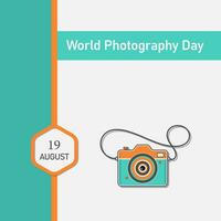 World Photography Day, August 19. Minimalistic Typography Decorated Design.Photography icon style.Vector illustration.Template for background, banner, card, poster. vector