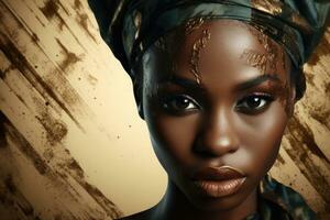Creative portrait of black woman. Generative AI photo