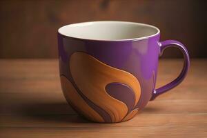 Cup of coffee. Beautiful and stylish coffee cup on a solid colored background. ai generative photo