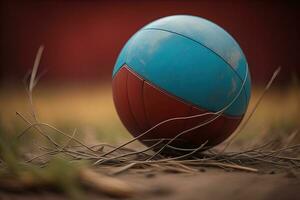 de cerca de un vistoso pelota. ai generativo foto