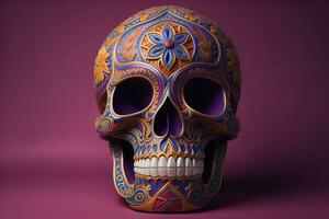 Day of the Dead sugar skull. Mexican sugar skull. ai generative photo
