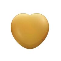 Vector golden isolated heart on white background