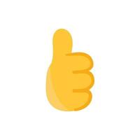 Vector thumb up gesture icon in cartoon style on a white background