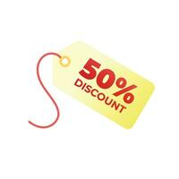 Vector red color discount label with 50 off vector illustration