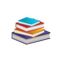 Vector stack of colorful books on white background