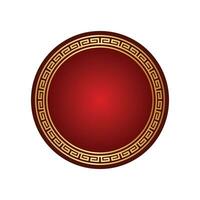 Vector traditional simple meander golden circle frame. chinese new year elements