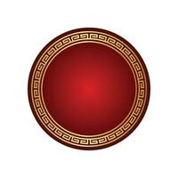 Vector traditional simple meander golden circle frame. chinese new year elements