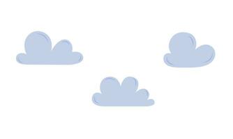 Vector flat design cloud collection isolated on white background