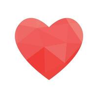 Vector polygonal heart on white background