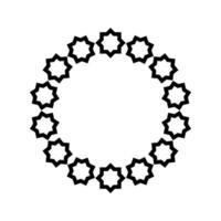 Vector circular black ornament on white background damask style patterned frame vector