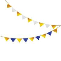 Vector pennant banner garland. hanging multicolor triangle flags. colorful festival party bunting