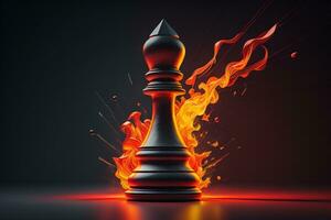 Chess king on a solid color background. ai generative photo