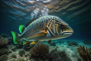 Tropical fish in the Red Sea. ai generative photo