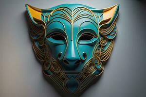Mardi Gras mask isolated on solid color background. ai generative photo