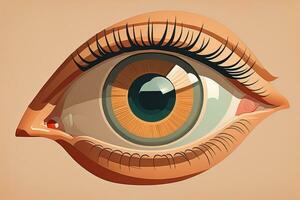 Vector illustration of a beautiful woman's eye. ai generative photo