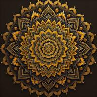 Mandala pattern. Vintage decorative elements. Hand drawn oriental background. ai generative photo