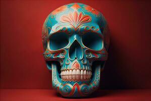 Day of the Dead sugar skull. Mexican sugar skull. ai generative photo