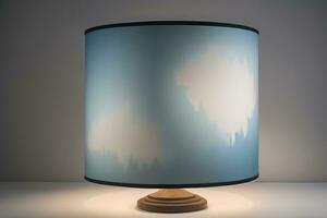 a decorative and colorful lamp on a solid color background. ai generative photo