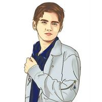 Cool and Stylish Young Man Realistic Illustration of a Fashionable Youth photo