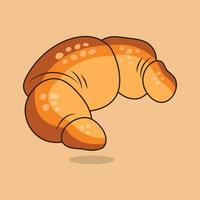 Croissant flat icon with shadow. vector