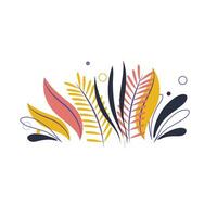 Vector abstract tropical leaves collection