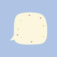 Vector cute collection speech bubble with heart and stars for vector design communication