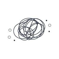 Vector hand drawn doodle abstract tangled scribble vector random chaotic lines
