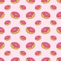 Sweet summer seamless pattern with donuts vector illustrations.