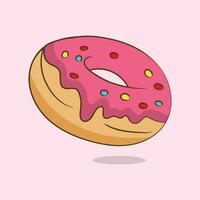 Vector hand drawn doodle sketch colored donut.